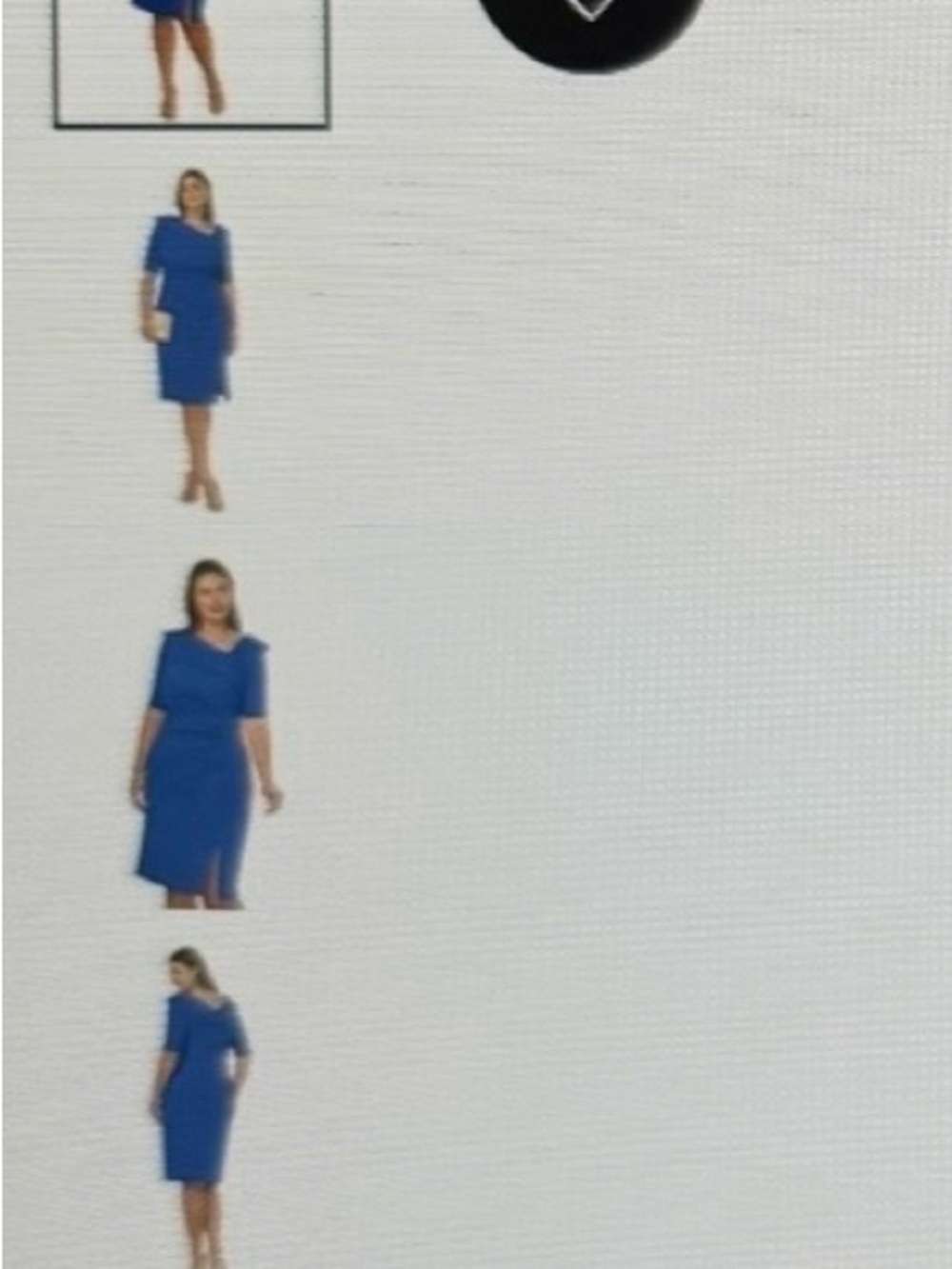 Adrianna Papell Royal Blue Asymmetrical Sheath Dress - Picture 2 of 2